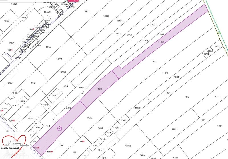 Land Map - Housing in Banská Bystrica on L. G. Zaosek Street.