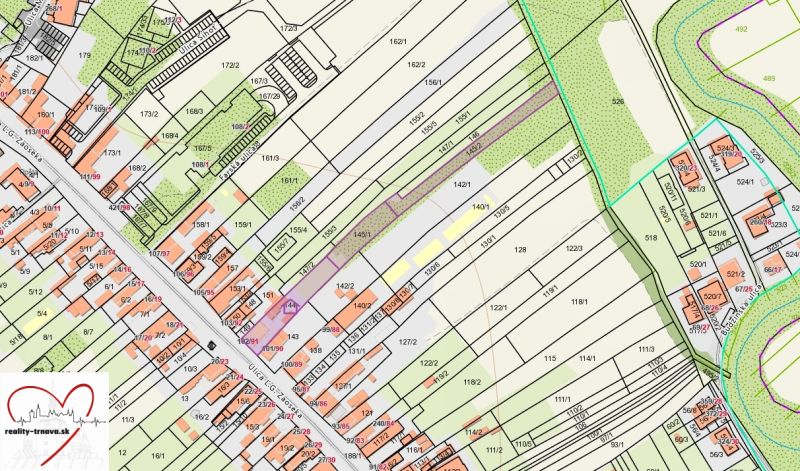 Cadastral map of L. G. Zaoseka Street in Opoj showing plots and buildings.