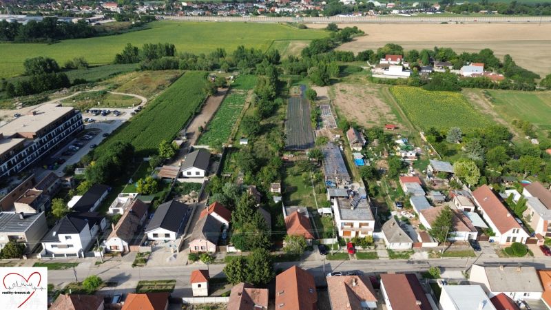 Aerial view of plots - housing on L. G. Zaoseka Street in Banská Bystrica.