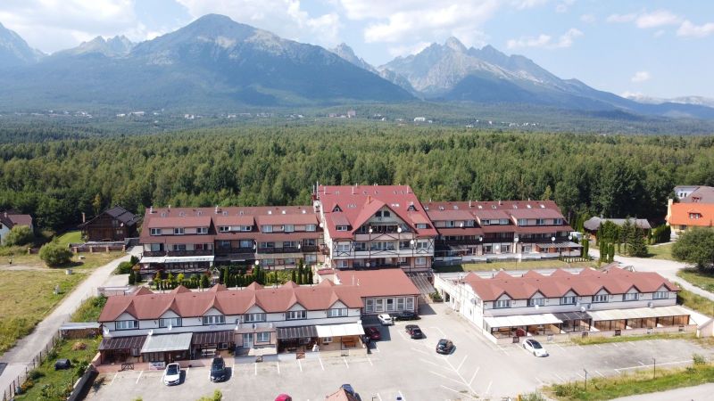 A view of snow-covered mountains and the surrounding nature around Poprad.