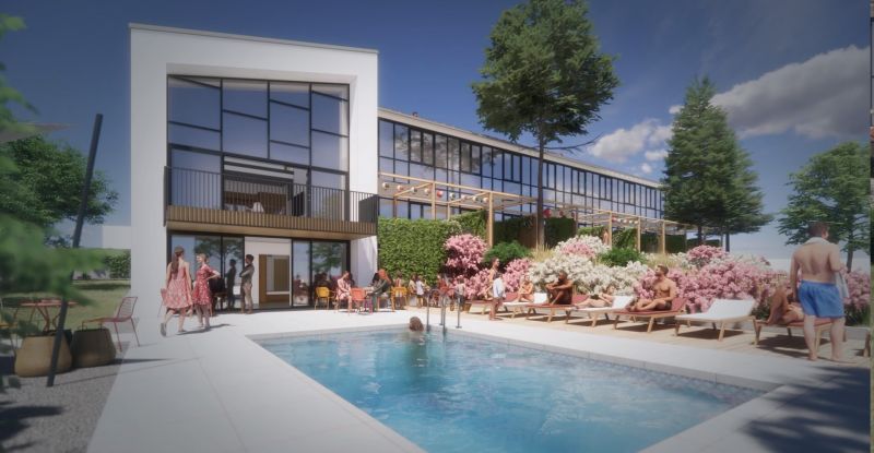 Recreational apartment in Košice - Staré Mesto district with an outdoor pool and terrace.