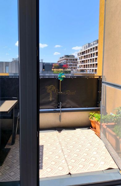 View from the apartment to the balcony with a view of the surroundings in Bratislava - Petržalka.