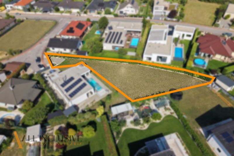 Aerial view of residential plots on Mlynský Klin Street in Senec.