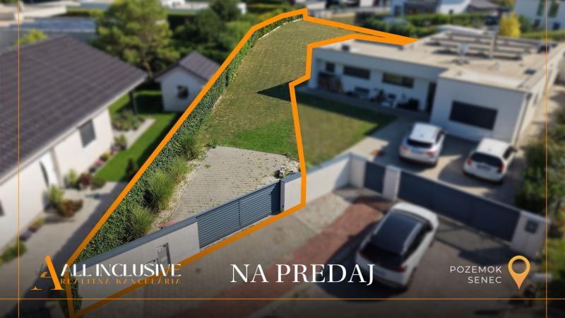 A plot on Mlynský Klin in Senec ready for living, surrounded by greenery.