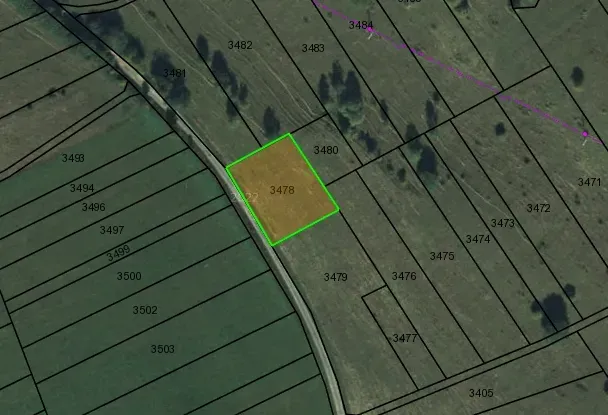 Satellite map of properties in the Stará Ľubovňa area, category of Special Properties.