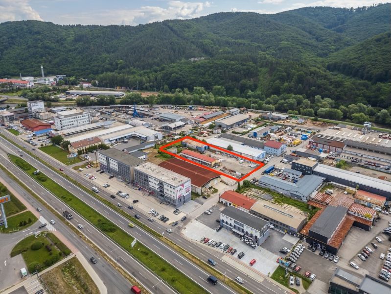 Aerial view of the industrial area on Zvolenská Road in Banská Bystrica.
