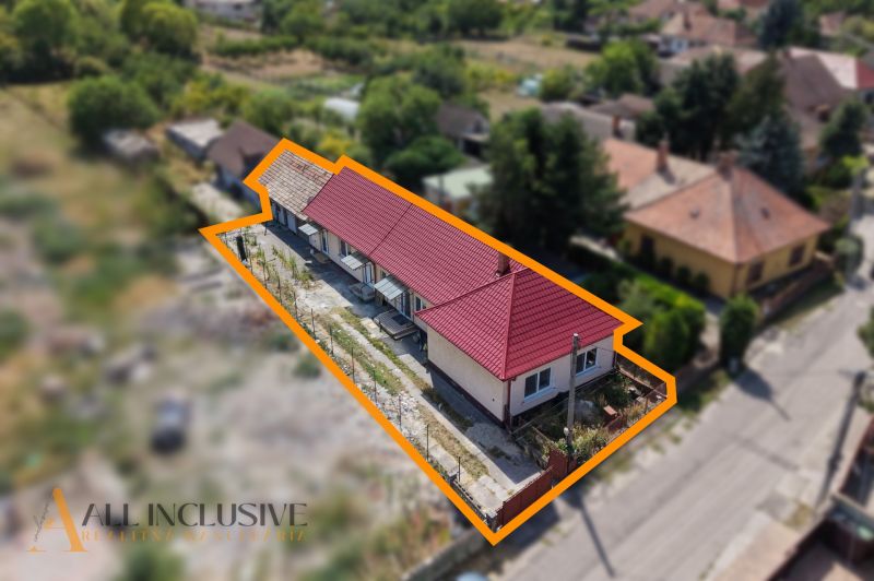 A family house in Vydrany with a red roof, surrounded by a garden and conference spaces.