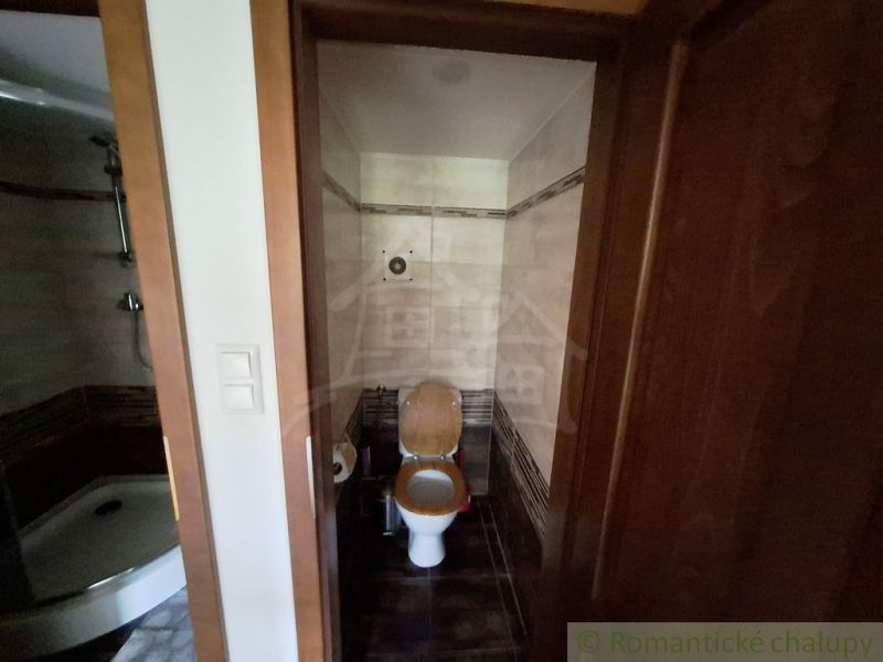 Bathroom with toilet and shower in commercial premises.