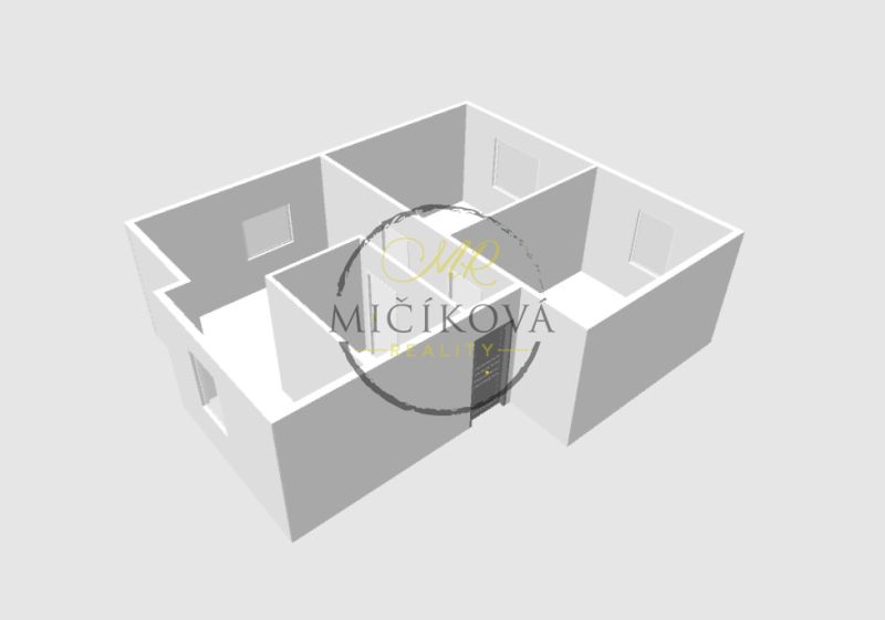 Floor plan of a 2-room apartment in Telince with a simple spatial arrangement.