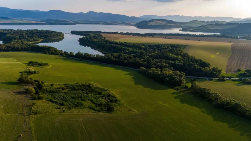 The area near Liptovský Trnovec with unique properties, surrounded by meadows and forests.