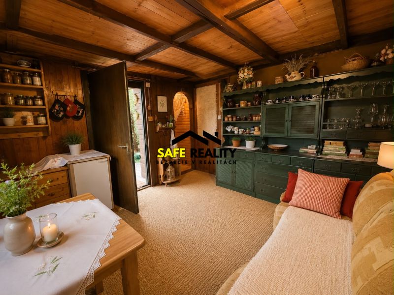 Chat room with green furniture, a sofa, and a rustic atmosphere.