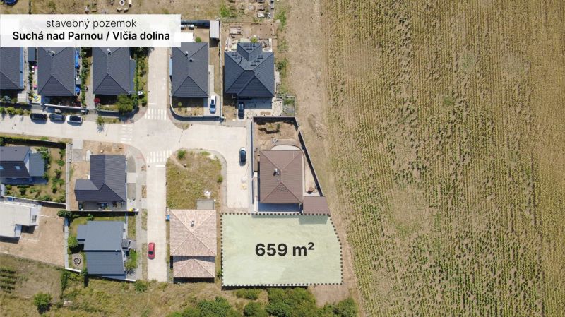 Building plot in Suchá nad Parnou, Vlčia dolina, ideal for living.