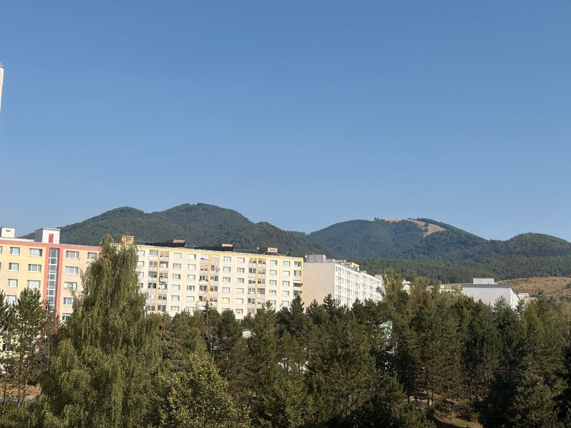A view of the housing estate and nature in Banská Bystrica on Karpatská Street.