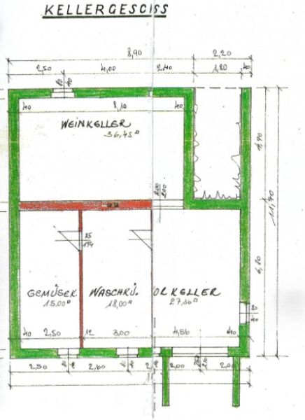 A plan of a family house in Illmitz with four rooms in a vinkulár.