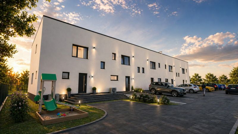 Family house on Nová Polhora Street in the town of Nová Polhora with a parking lot and a children's playground.