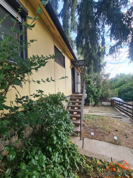 A family house in Svodín, with a front garden and a staircase to the main entrance.