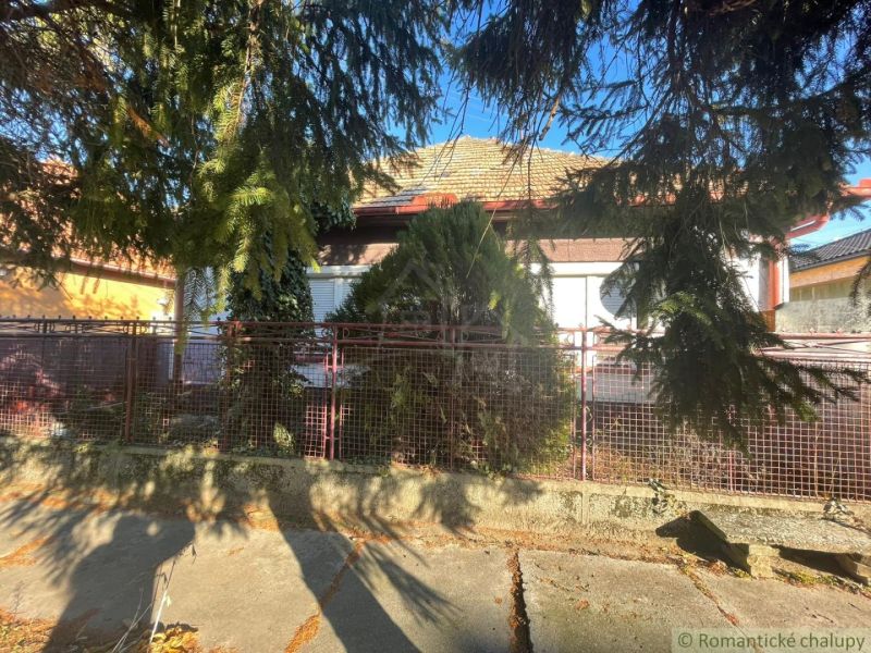 In Tvrdošovce, partially hidden behind trees, there is a family house with a garden.