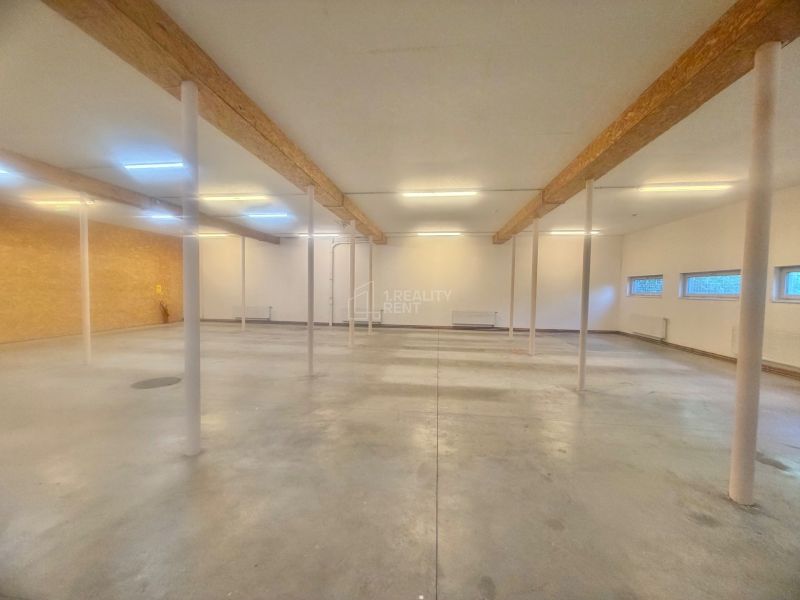 A large open space with concrete flooring and columns in commercial premises.