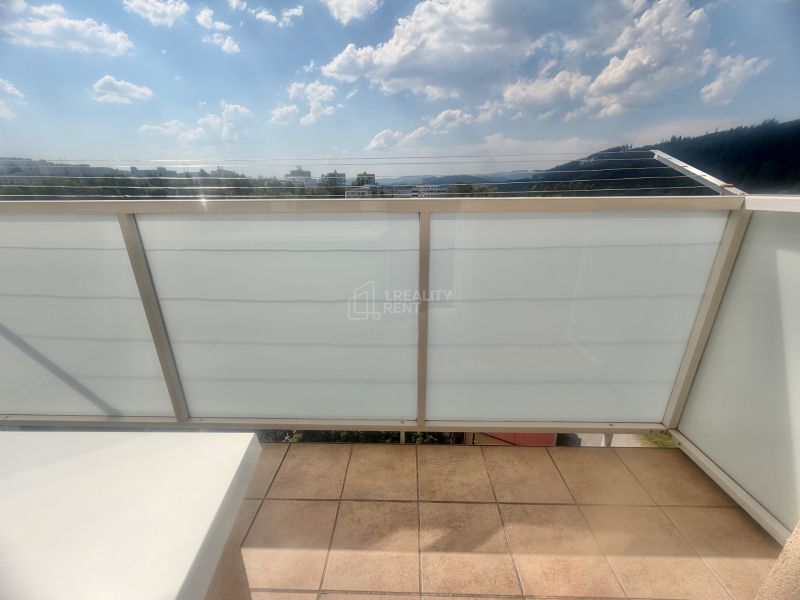 Sunny terrace of a 3-room apartment in Čadca on Mierová Street with a view of the surroundings.