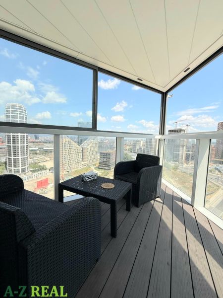 A balcony in a 3-room apartment on Landererova Street, Bratislava - Staré Mesto with a view.
