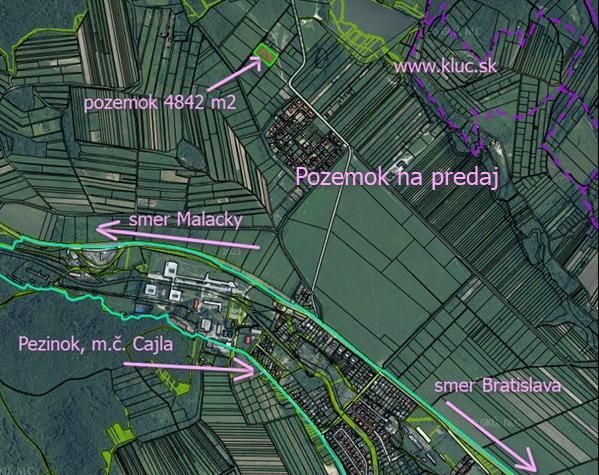 Land map for sale in the location of Pezinok, Kučišdorfská, agricultural and forest land.