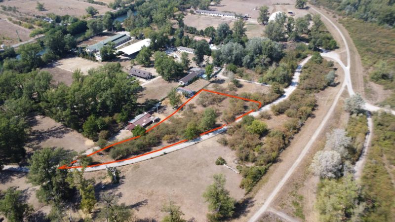 Aerial view of Recreational plots in Piešťany, surrounded by greenery and roads.