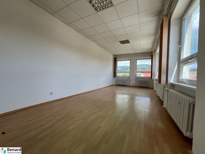 Offices with wood-patterned flooring and a view, Stará Ľubovňa.