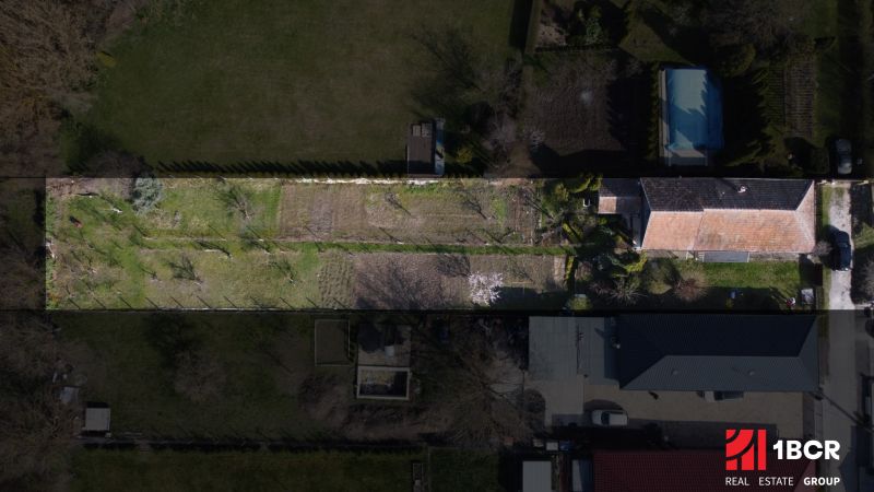 Aerial view of the garden and family house on Legionárska Street in Mani.