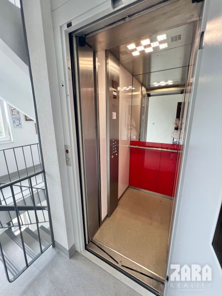 Entrance to the elevator in the apartment building on Družicová Street in Košice - Nad jazerom district.