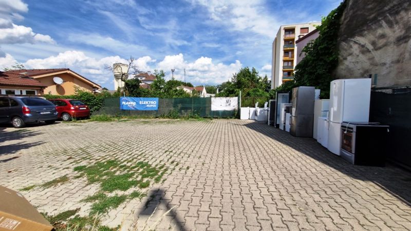 A space in Nové Mesto nad Váhom on Piešťanská Street used as a warehouse for commercial land.