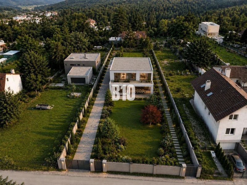 Plots - residential on Lesná Street in Stupava, surrounded by greenery and modern architecture.