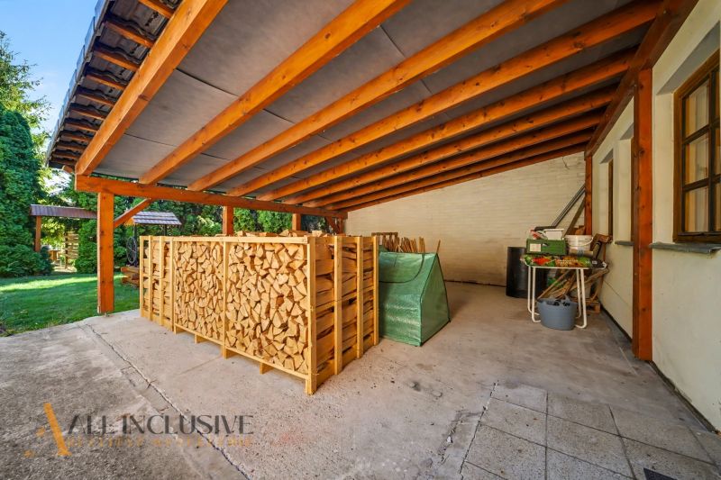 Wooden shelter for firewood in the garden, Pezinok, Land - residential.
