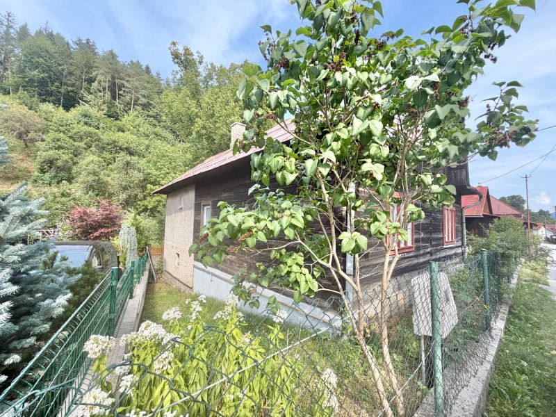 A family house in Ochodnica on Ochodnica Street surrounded by nature with a wooden decor facade.