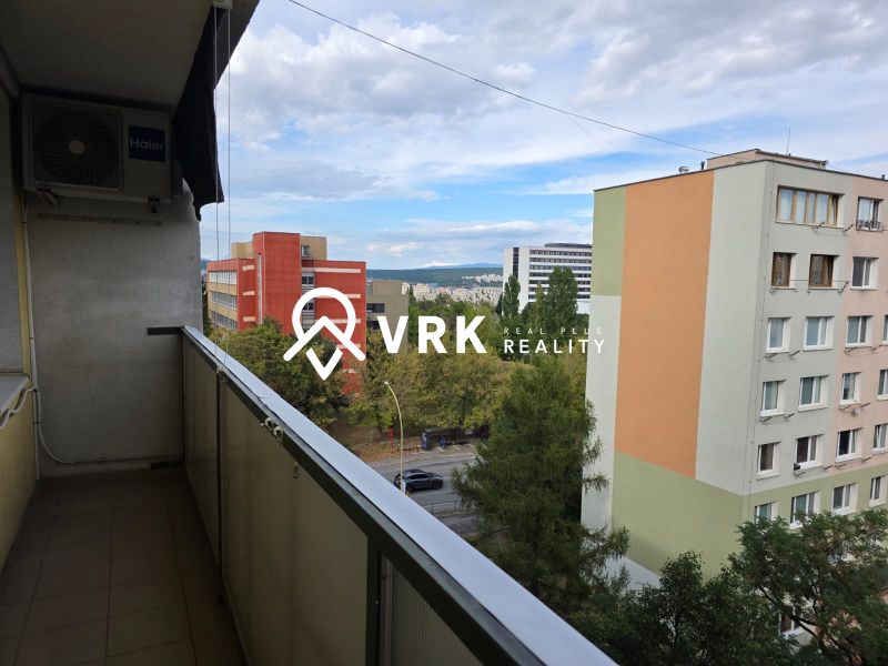 A balcony with a view of the surroundings of Kysucká Street in Košice - the Západ district.