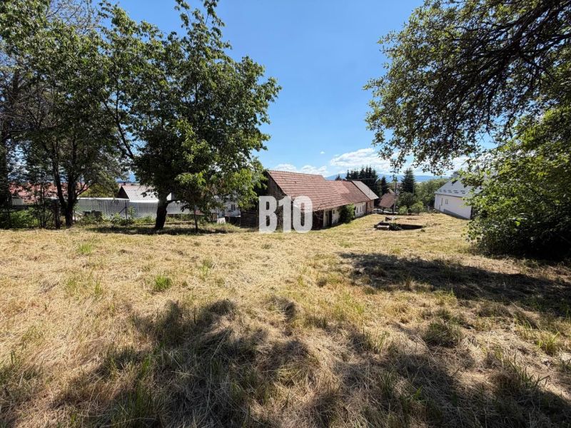 A cottage in Dubové surrounded by a large lawn and trees, ideal for relaxation.