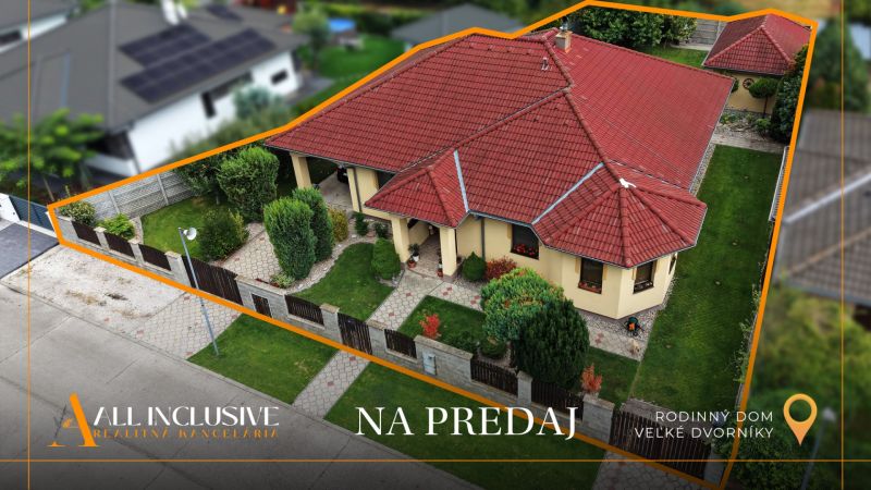 Family house on Kvetná Street in Veľké Dvorníky with a red tile roof.