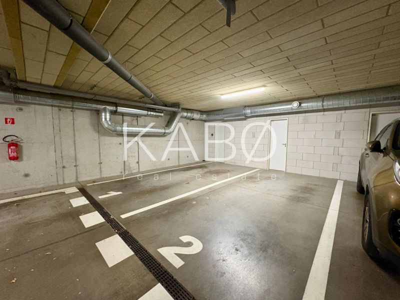 Underground parking lot on Hornostavska Street in Nitra with parking spaces.