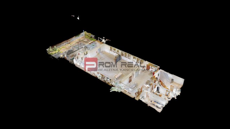 3D model of a production space with a wood-decor floor and equipment.