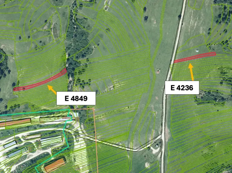 An aerial view of agricultural and forest lands near Stará Ľubovňa.