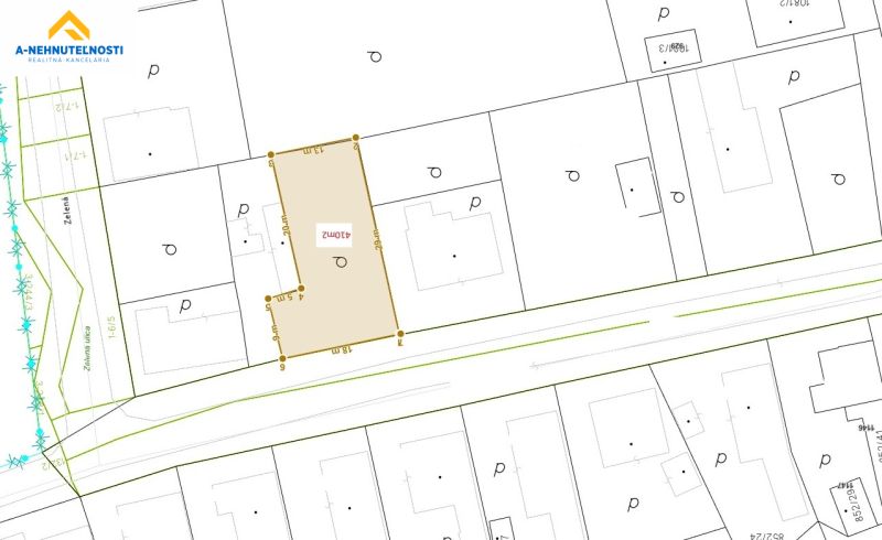 Cadastral map of residential land in Dolný Štál.