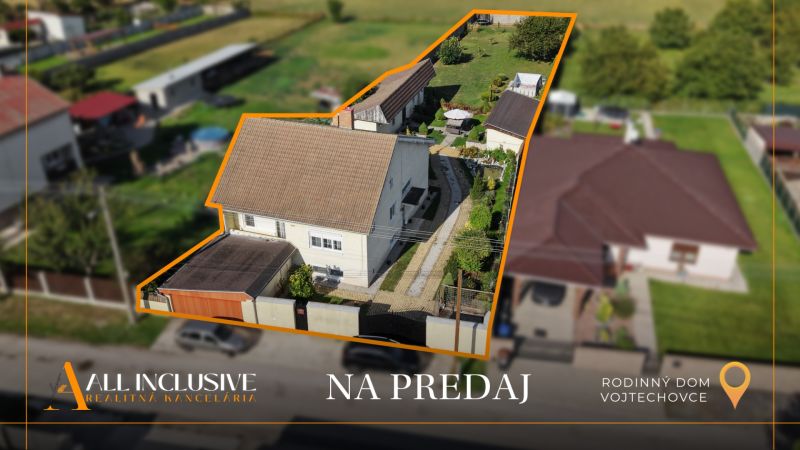 Family house for sale in Vojtechovce in Nový Život with a spacious garden.