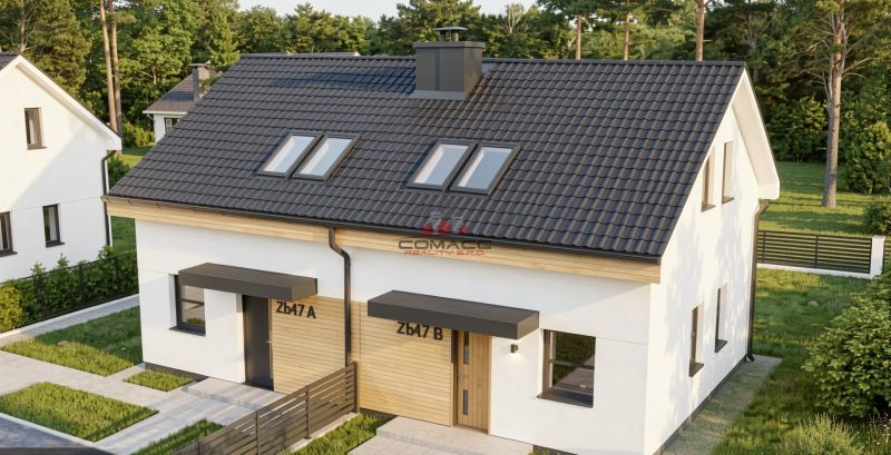A family house in Sasinkovo on Sasinkovo Street with a dark roof and wooden details.