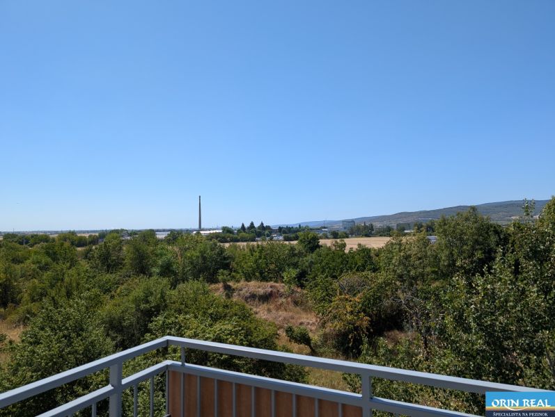 View of the landscape from the balcony on Mahulanka in Pezinok; possible 2-room apartment.