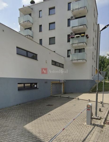 Entrance to the garages on Švermova Street in Banská Bystrica, near the residential building.