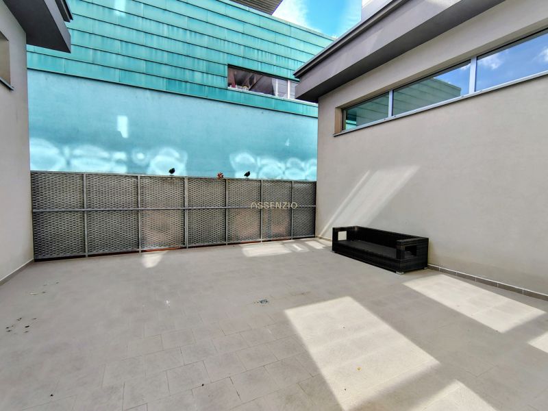 Terrace in the offices on Bajkalská Street in Bratislava - Ružinov with outdoor seating.
