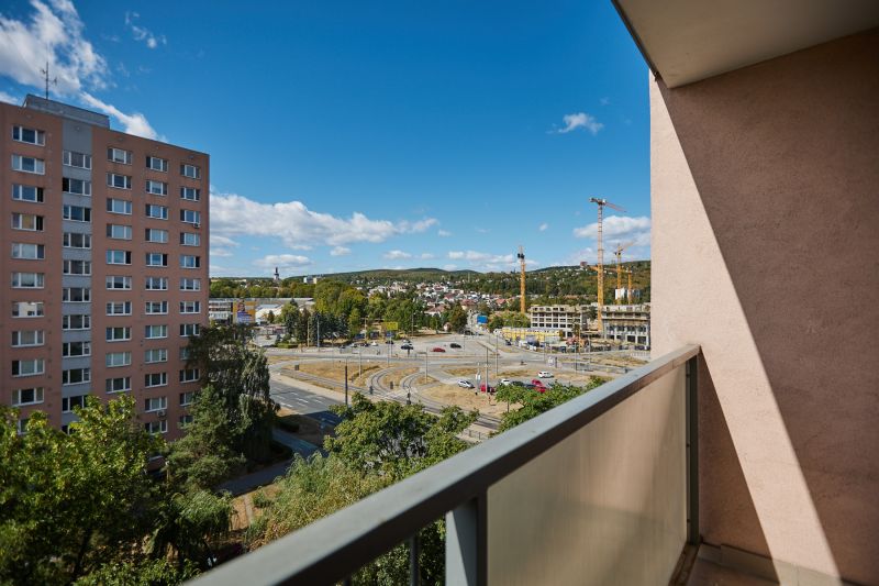 The view from the balcony on Tatranská Street in Košice - Staré Mesto district.