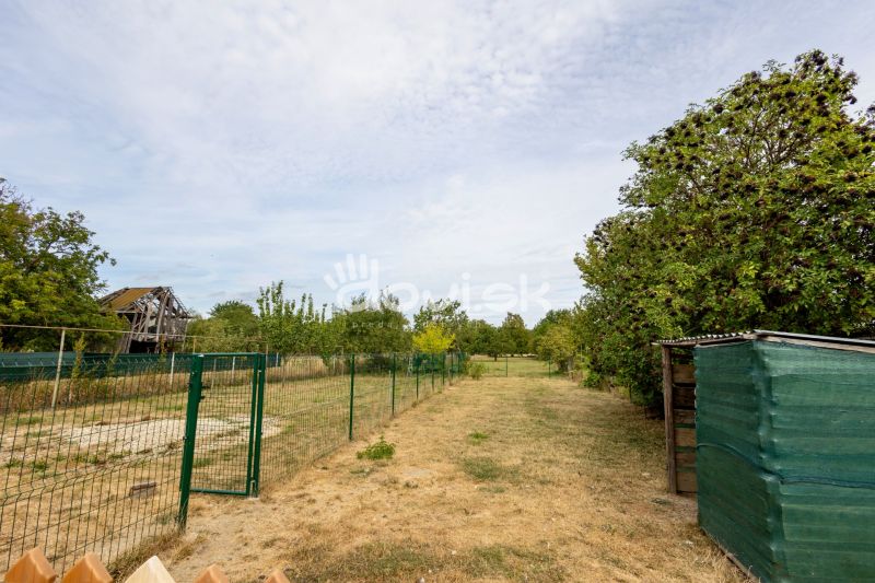 The garden at the family house on Topolianska Street in Michalovce with fencing and shrubs.