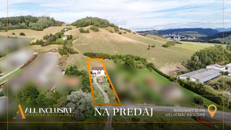 A family house in Veličná set in picturesque countryside with views of the surrounding nature.