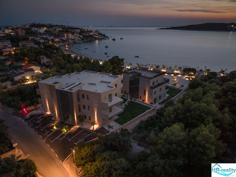 Night view of a Recreational Apartment in Sevid with a sea view.