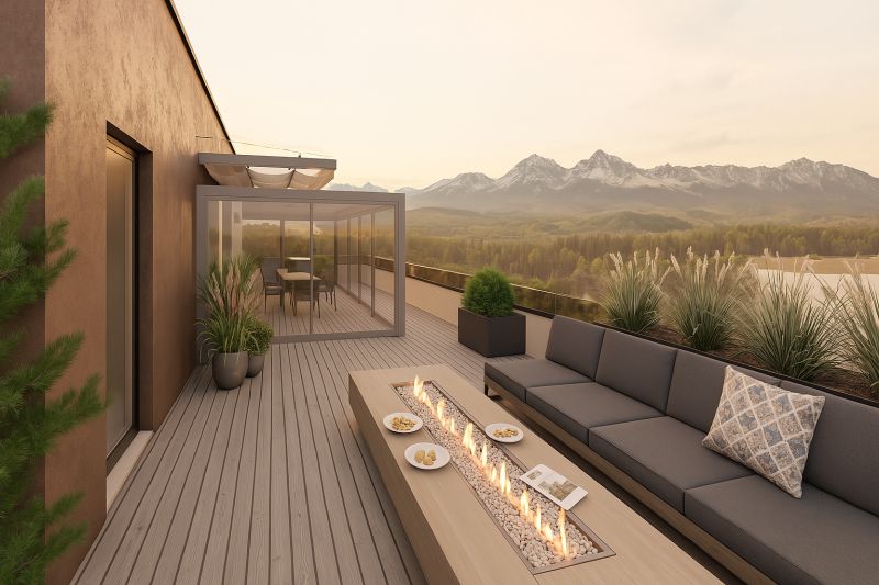 Outdoor terrace of a 4-room apartment on Suchoňova Street in Poprad with a view of the mountains.